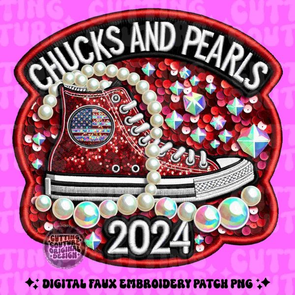 2024 Kamala Harris SVG Faux Embroidery Patch PNG Election Design 3