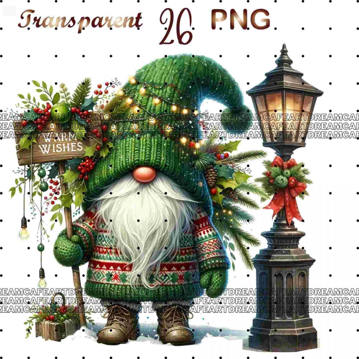 26 Christmas Gnome SVG PNG Clipart Cute Holiday Designs