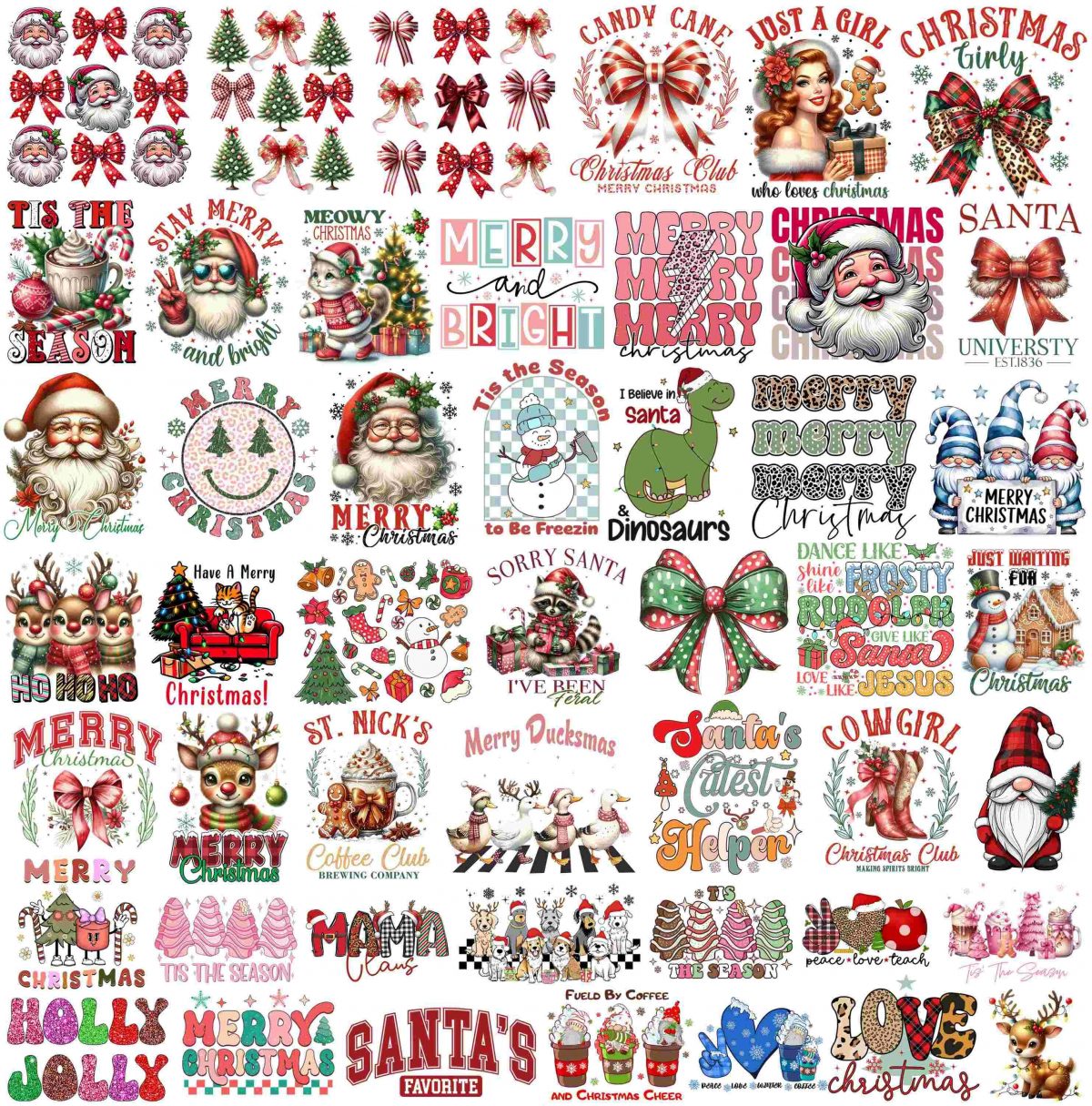 300+ Retro Christmas Bundle Png, Merry Christmas Png, Christmas Png, Western PNG, Santa Claus PNG, Bundle Png, Sublimation Designs, PNG