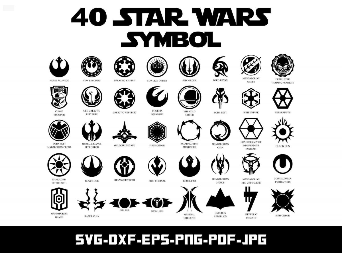 40 Star Wars Icons Bundle SVG DXF Eps Png Pdf Jpg Cricut Silhouette