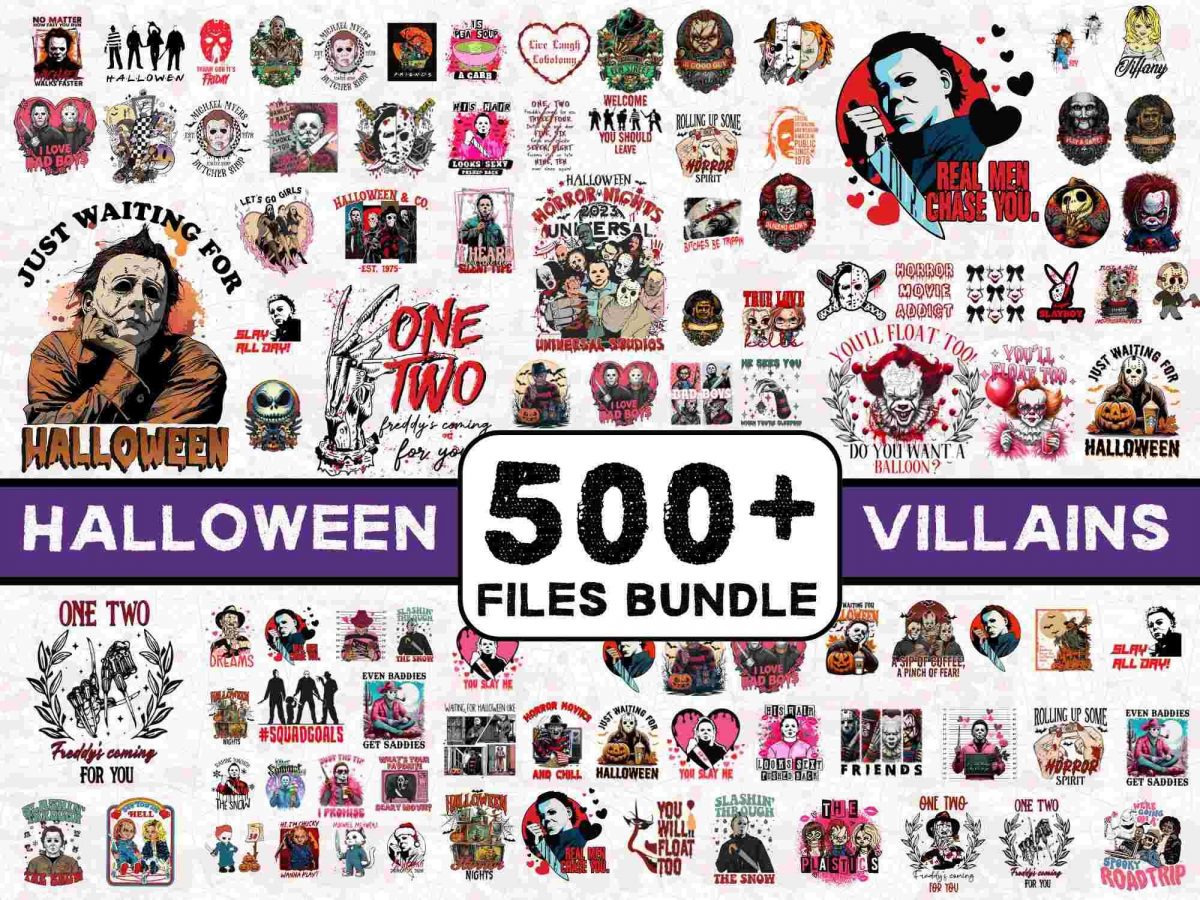 500 Creepy Halloween Villains PNG Bundle for Spooky Vibes