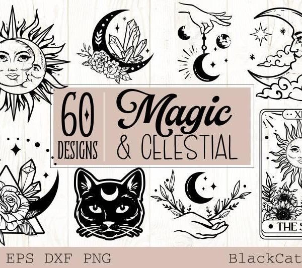 60 Celestial and Enchanting SVG Designs