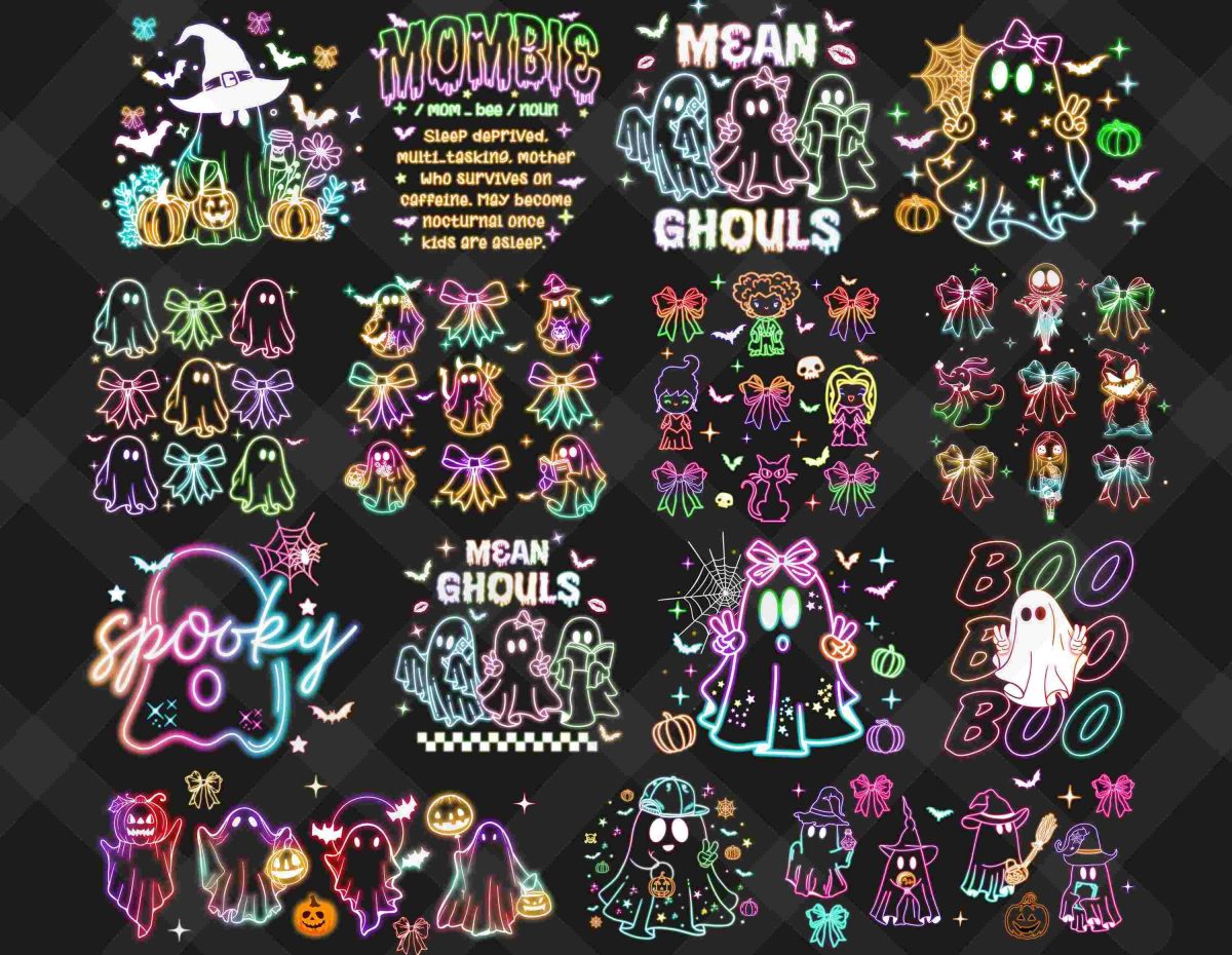 75 Coquette Halloween Neon PNG Designs Ghost Spooky Season Girly Bow