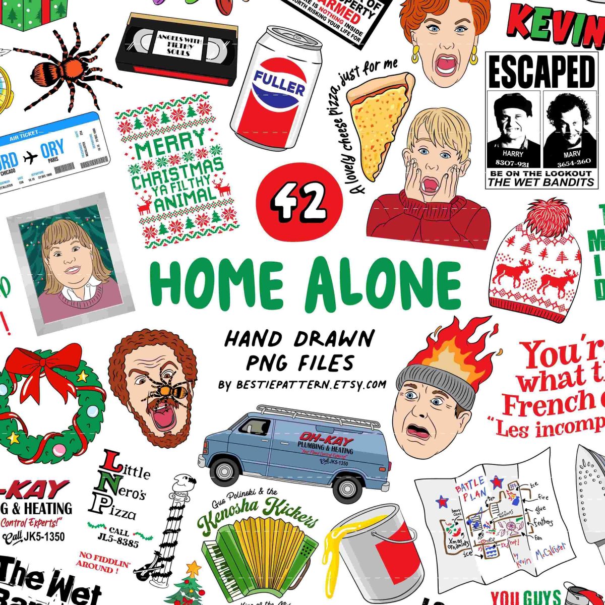 90s Christmas Home Alone Sublimation Bundle with PNG Clipart