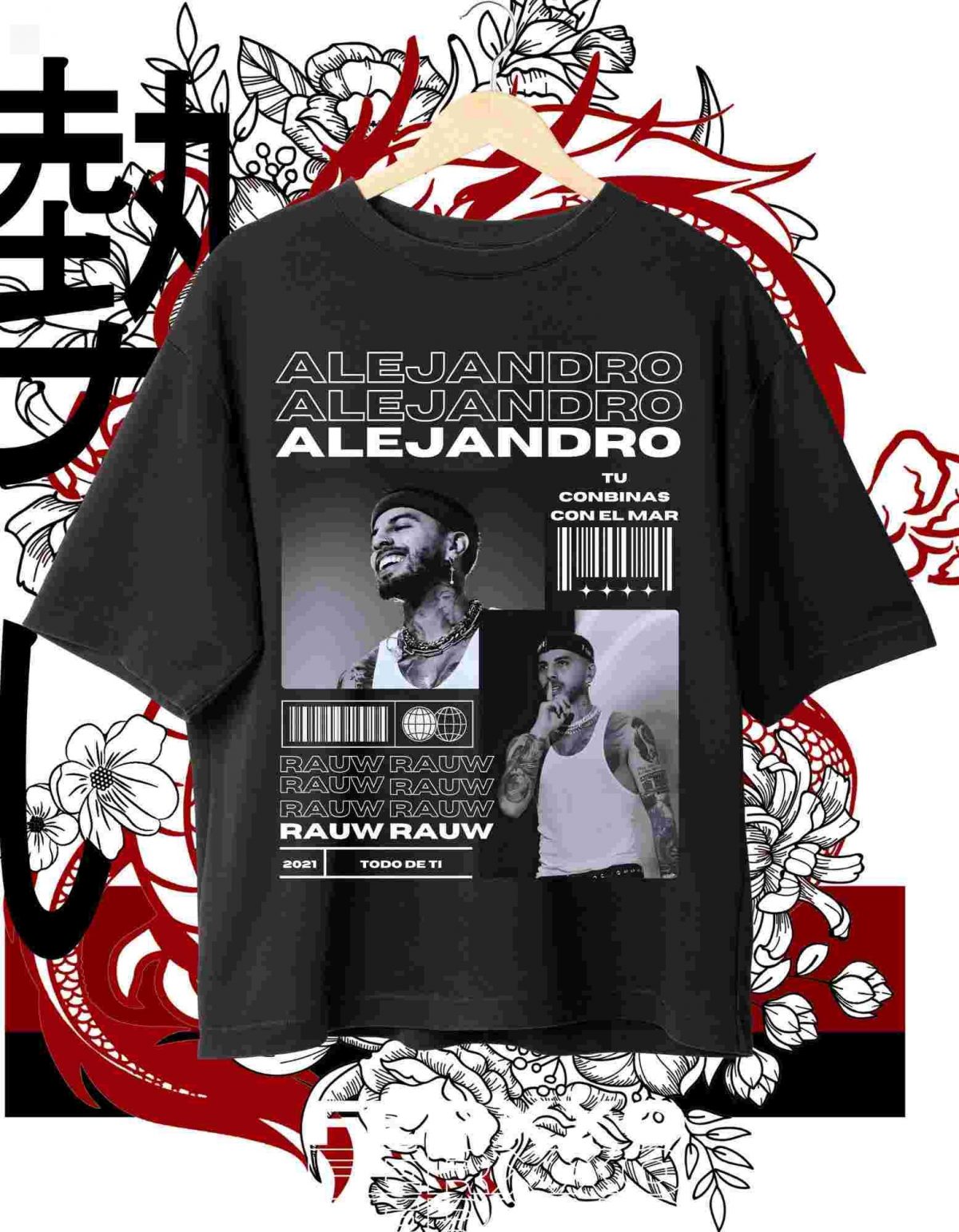 90s Vintage Rauw Alejandro TShirt Design SVG File Instant Download