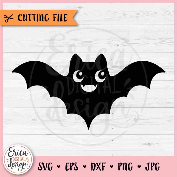 Adorable Bat Silhouette SVG PNG for Cricut Funny Halloween Vampire