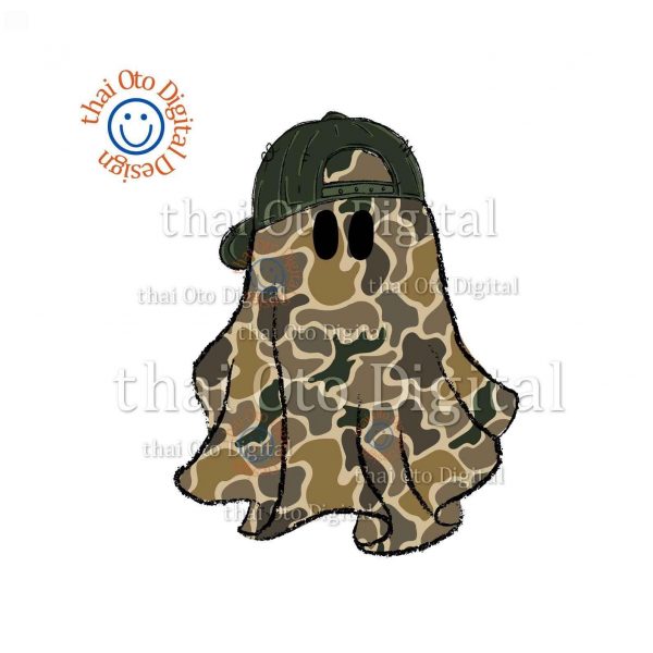 Adorable Camo Ghost Boy Toddler Age PNG Camo Halloween Shirt Design