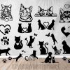 Adorable Cat Silhouettes SVG PNG Files for Pets and Design