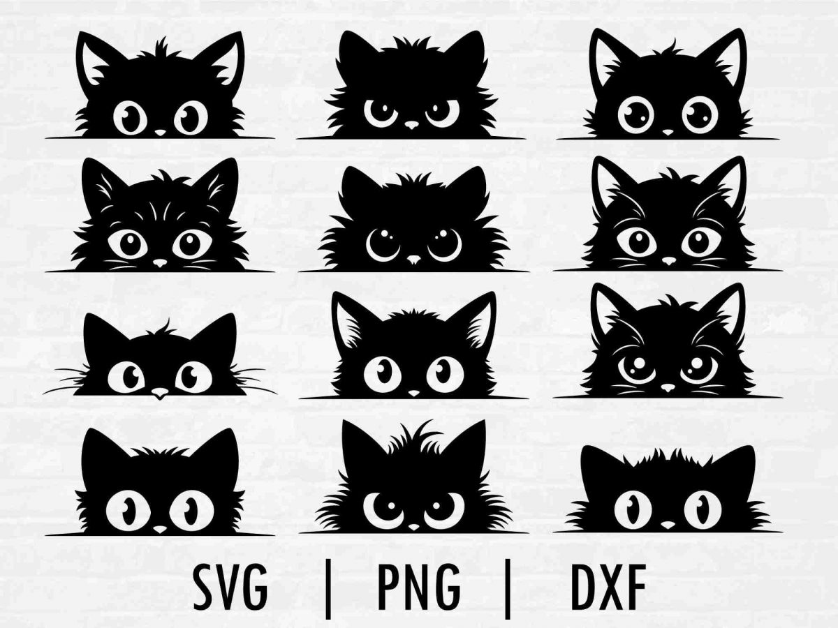 Adorable Cat SVG Bundle Silhouette Files for Cricut Silhouette SVG