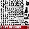 Adorable Cat SVG PNG Bundle Clipart Kitten Silhouette Cricut Files