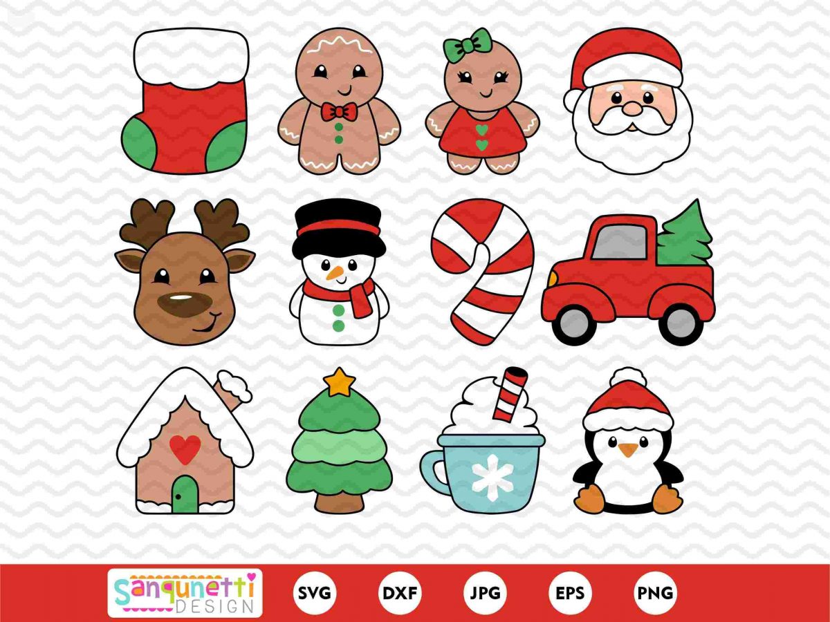 Adorable Christmas Clipart Bundle with SVGs