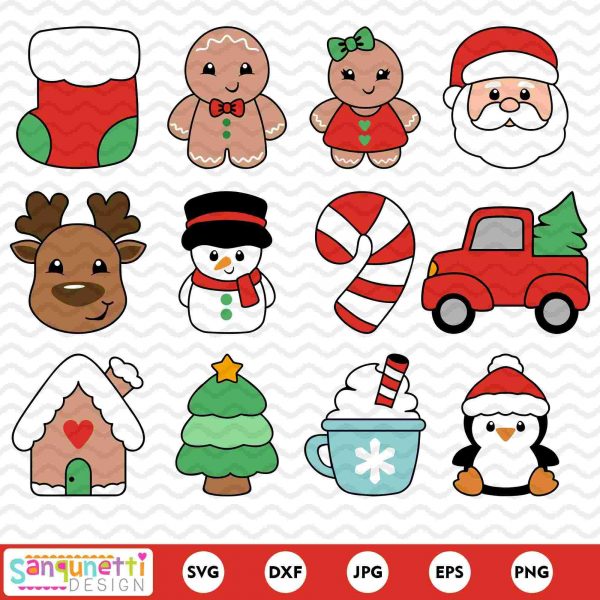 Adorable Christmas Clipart Bundle with SVGs