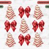 Adorable Christmas Tree Cake Coquette Bow PNG Designs for Girly