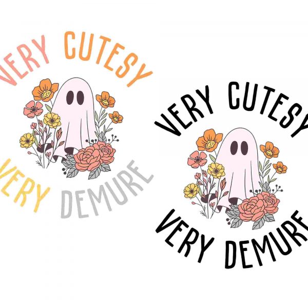 Adorable Demure SVG and Cute PNG Gen Z Trendy Halloween Ghosts Floral