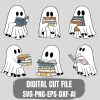 Adorable Ghost Book SVG for Book Lovers Teacher Halloween Design