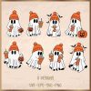 Adorable ghost with iced coffee SVG Bundle 8 spooky designs for