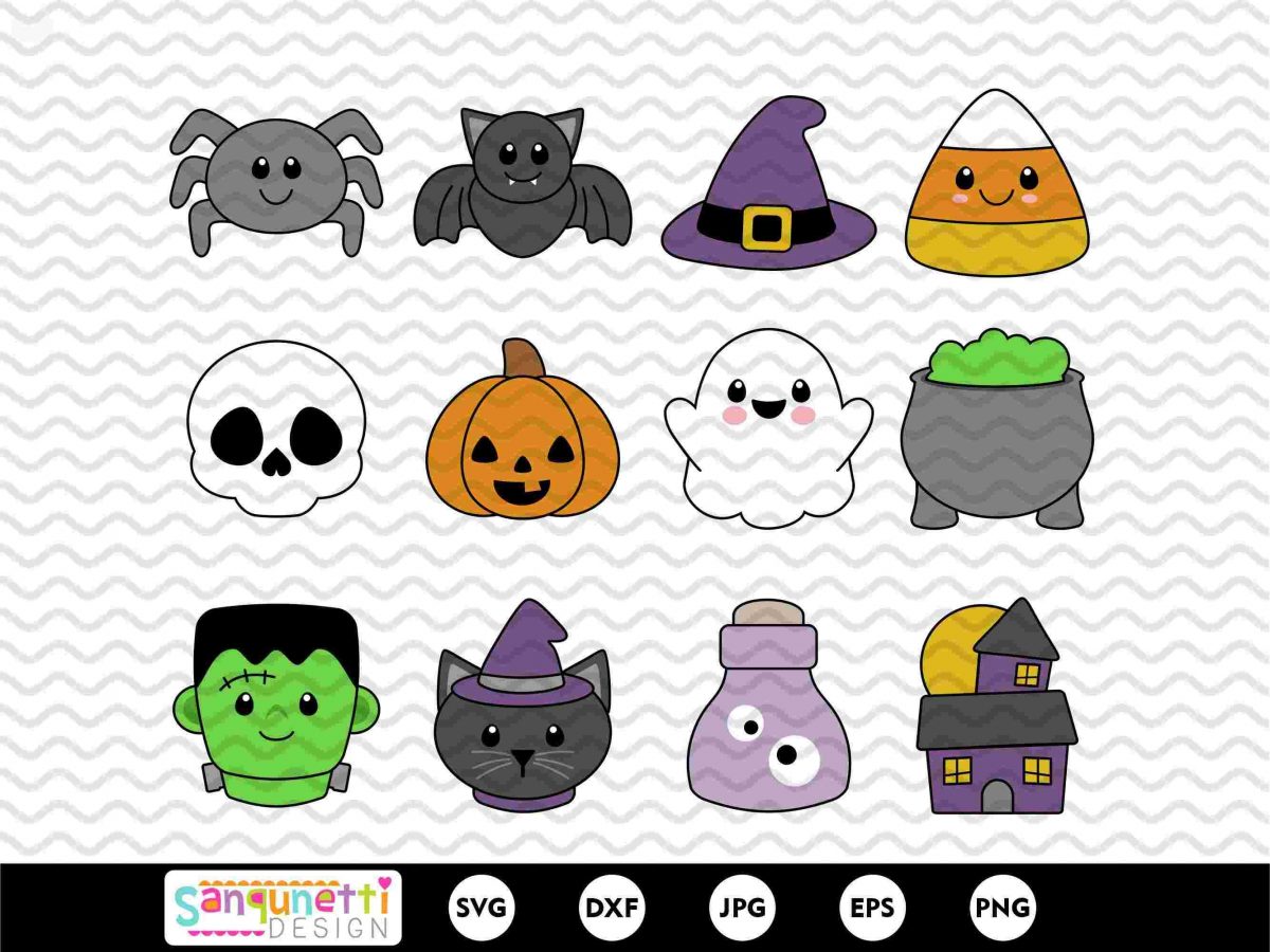 Adorable Halloween Clipart SVG Bundle Printable Halloween