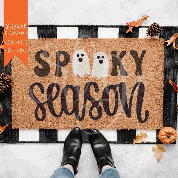 Adorable Halloween Ghosts Doormat SVG PNG Fun Cut File for Cricut