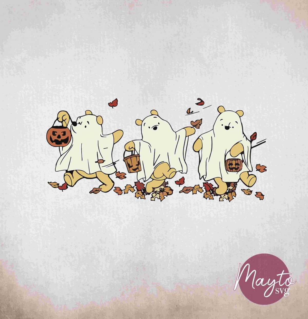 Adorable Halloween Pooh Bear SVG and PNG