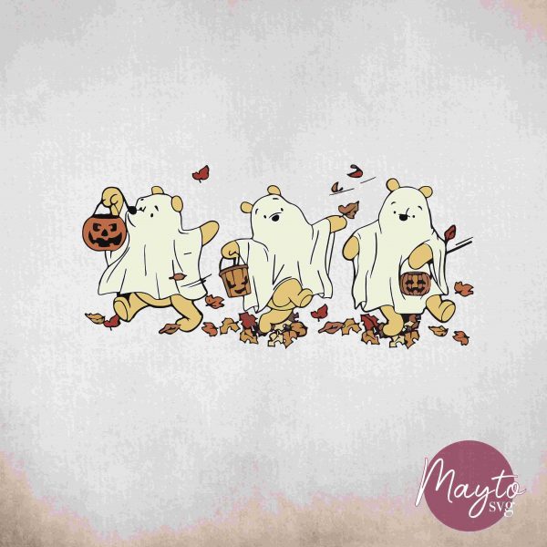 Adorable Halloween Pooh Bear SVG and PNG