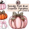 Adorable Halloween Pumpkin Pink Bow SVG Cute Pumpkin Clipart Pretty