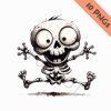 Adorable Halloween Skeleton ClipArt PNG Fun Printable SVG