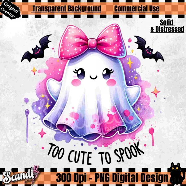 Adorable Halloween SVG Cute Ghost Clipart Kids Sublimation Design