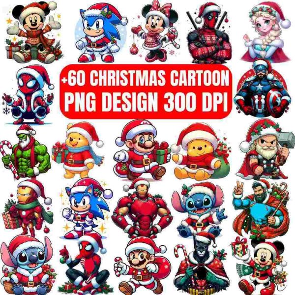 Adorable Kids Cartoon Christmas PNG for Festive Designs