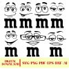 Adorable M Candy Faces Svg in Multiple Formats Tiny M Candy Faces