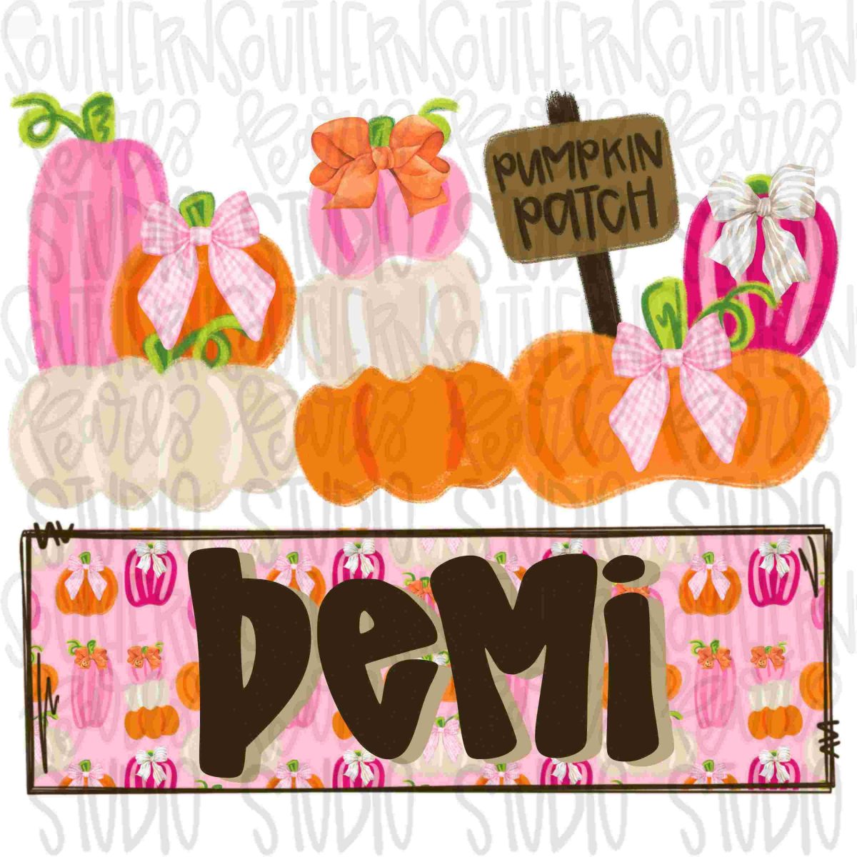 Adorable Name Patch Girl Pumpkin Patch SVG Sublimation Design