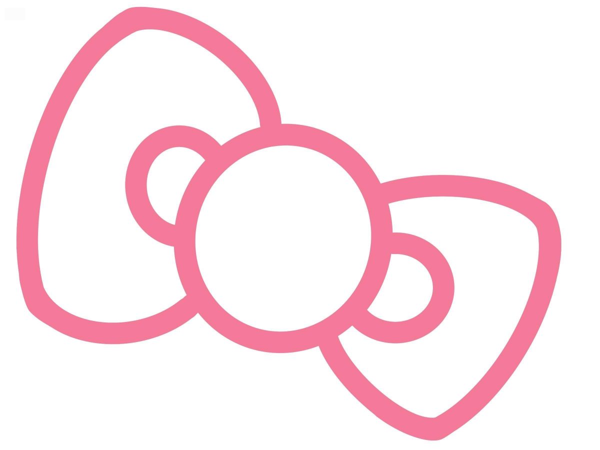 Adorable Pink Bow SVG PNG Cute Outline Art Sublimation Files