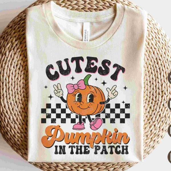 Adorable Pumpkin Patch SVG Autumn Design PNG Vintage Pumpkin Graphic