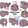 Adorable Pygmy Hippo png Baby Hippo SVG Pygmy Hippo Doodle Moo Deng