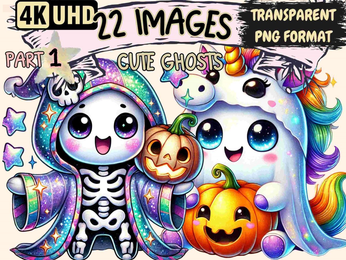 Adorable Spooky Ghosts SVG Collection 22 Cute Halloween Images