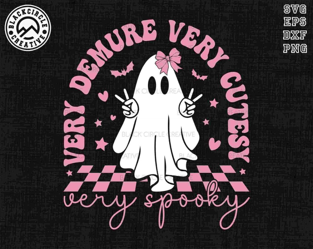 Adorable Spooky SVGs for Trendy Pink Halloween Gen Z Coquette Bow