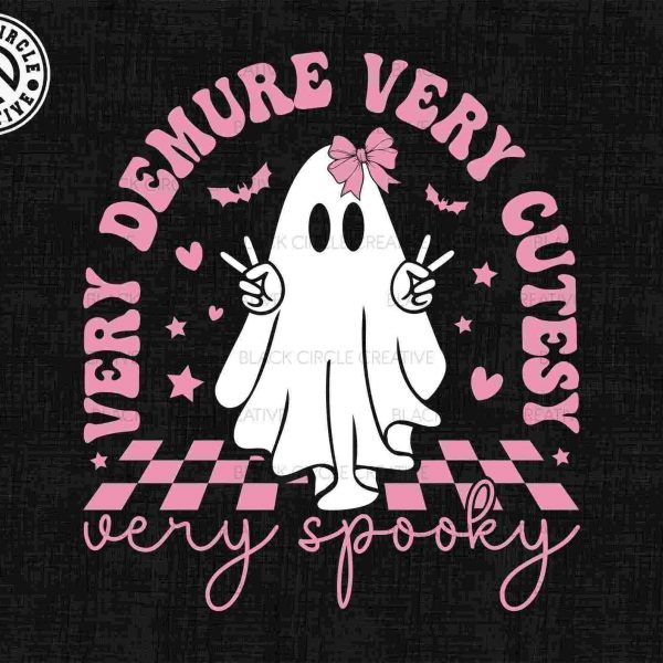 Adorable Spooky SVGs for Trendy Pink Halloween Gen Z Coquette Bow