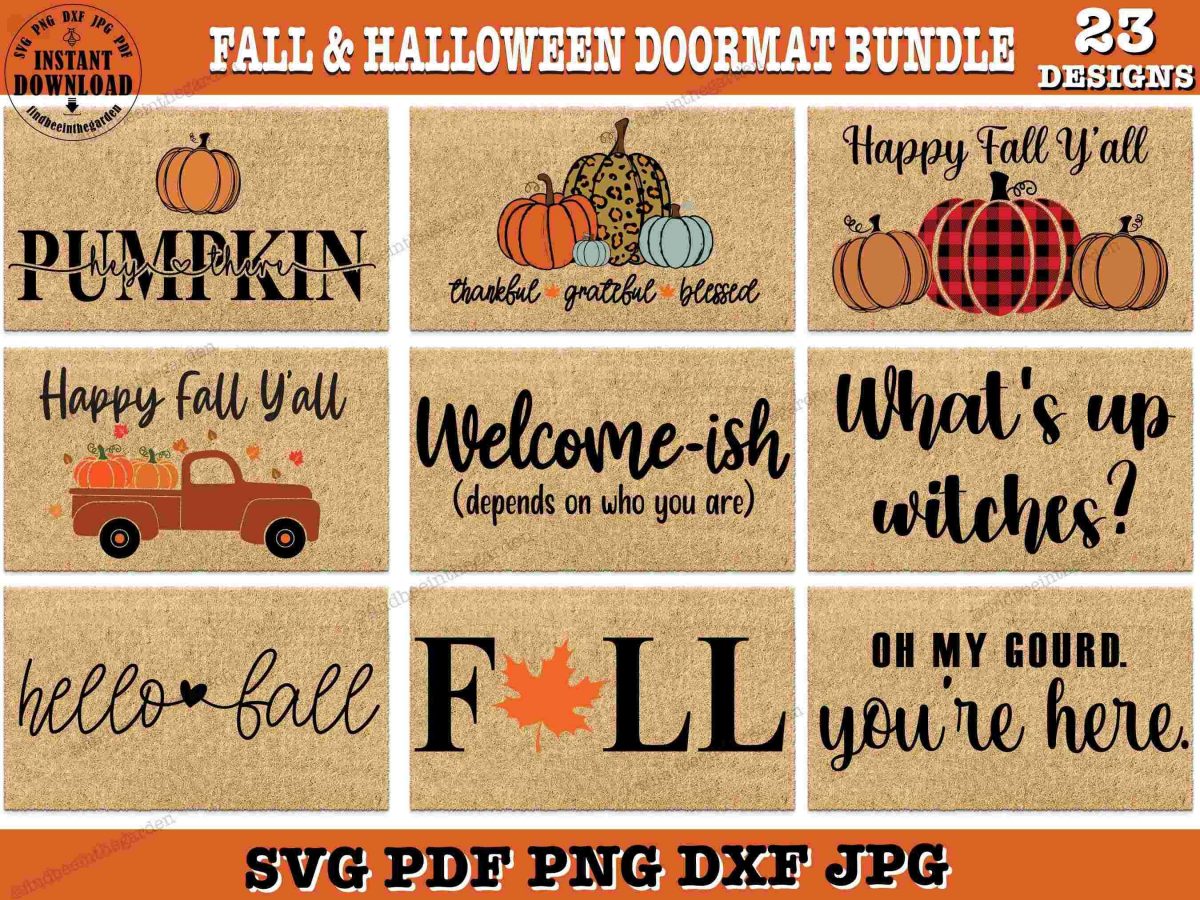 Autumn Bundle svg Fall Halloween Designs Pumpkin Hello fall