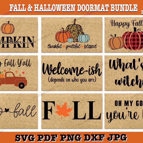 Autumn Bundle svg Fall Halloween Designs Pumpkin Hello fall