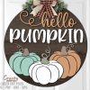 Autumn Door Decor SVG Pumpkin Greetings Laser Cut Designs Fall