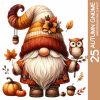 Autumn Gnome Clipart Bundle 25 Fall PNGs Thanksgiving Pumpkins