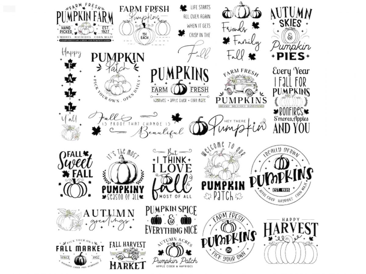 Autumn Harvest SVG Collection Rustic Farmhouse Pumpkin Patch Cut