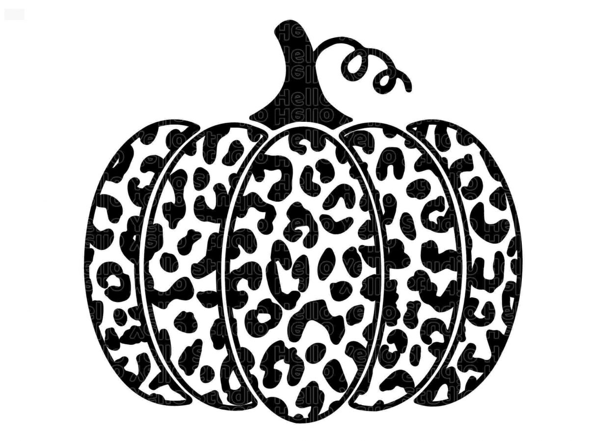 Autumn Leopard Pumpkin SVG Thanksgiving Cheetah Pumpkin Design for