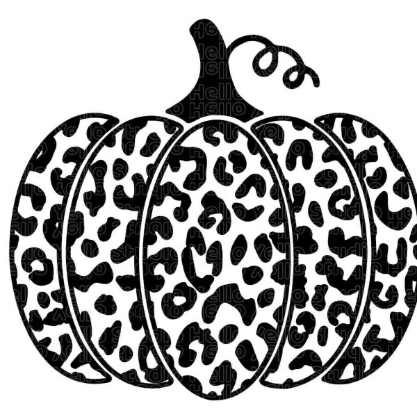 Autumn Leopard Pumpkin SVG Thanksgiving Cheetah Pumpkin Design for