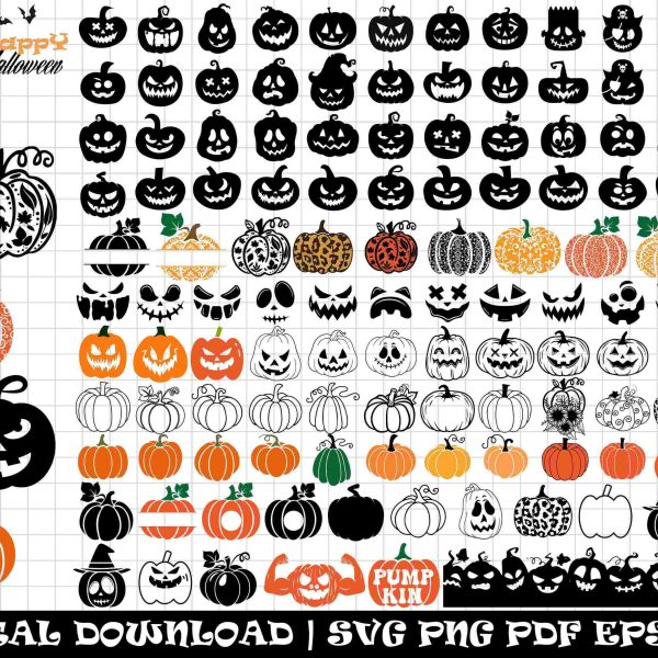 Autumn Pumpkin Bundle SVG for Silhouette Cameo Cricut