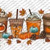 Autumn Pumpkin Spice Coffee Sublimation Designs svg