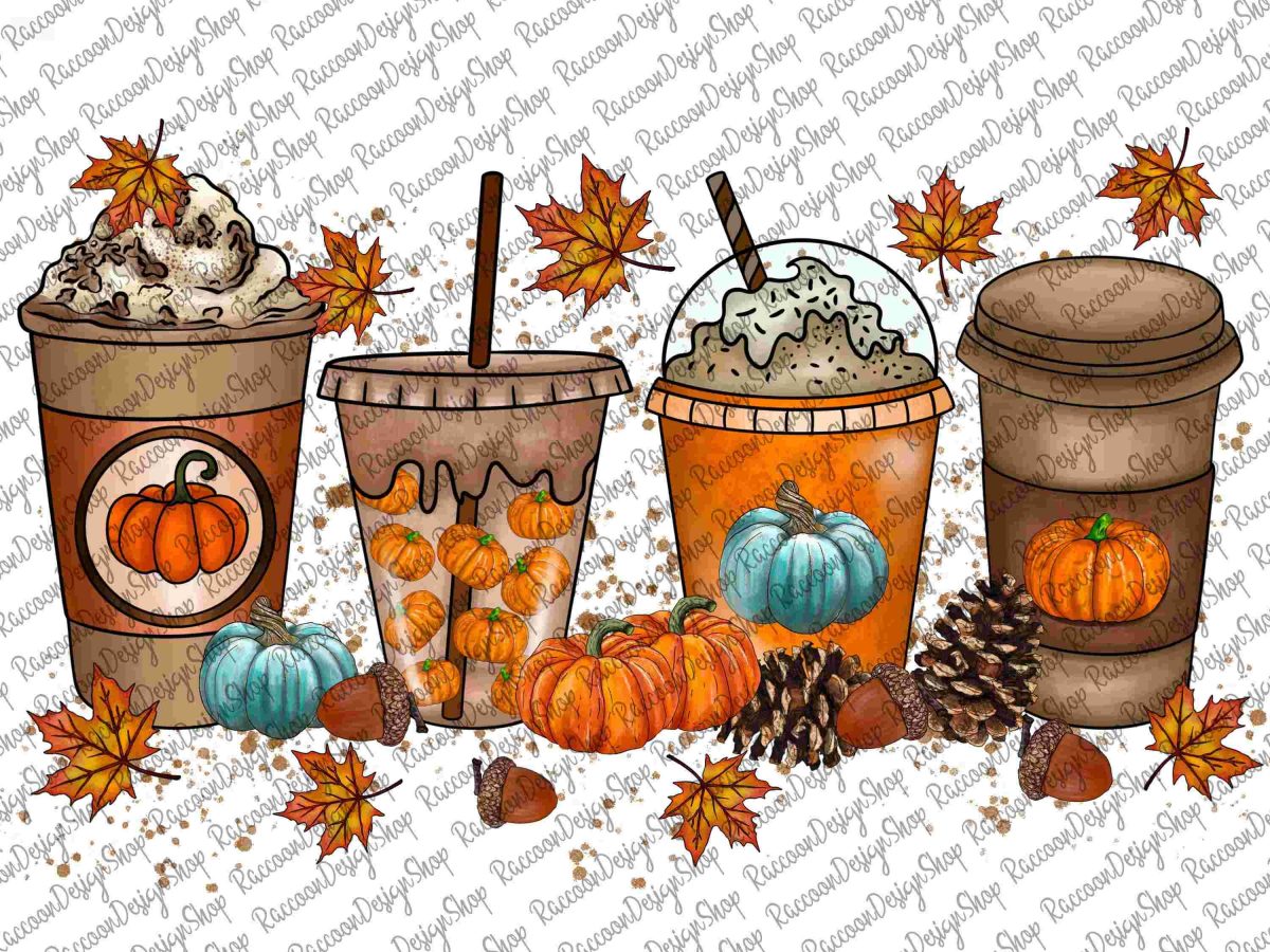 Autumn Pumpkin Spice Coffee Sublimation Designs svg