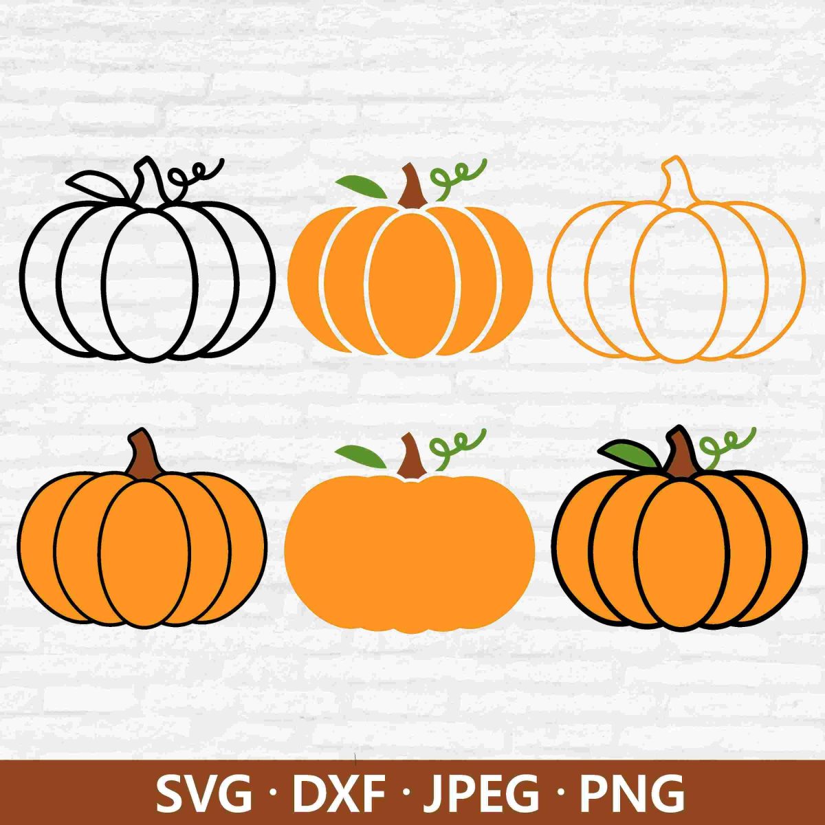 Autumn Pumpkin SVG Bundle Fall Halloween Clipart for Thanksgiving