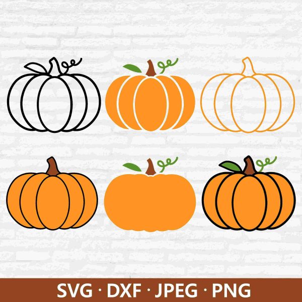 Autumn Pumpkin SVG Bundle Fall Halloween Clipart for Thanksgiving