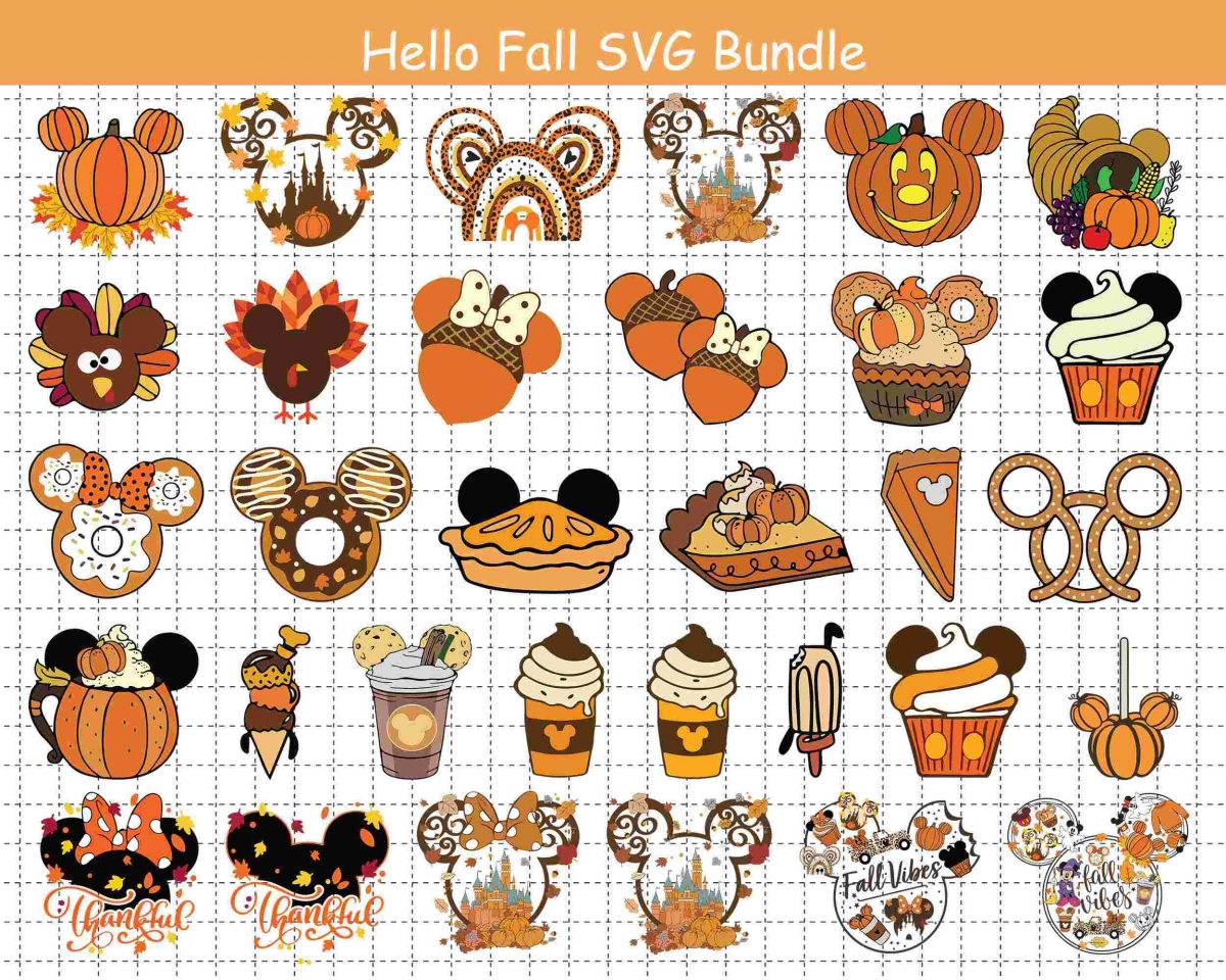 Autumn Vibes Svg Bundle Leaves Pumpkins Snacks Cricut Svg Files