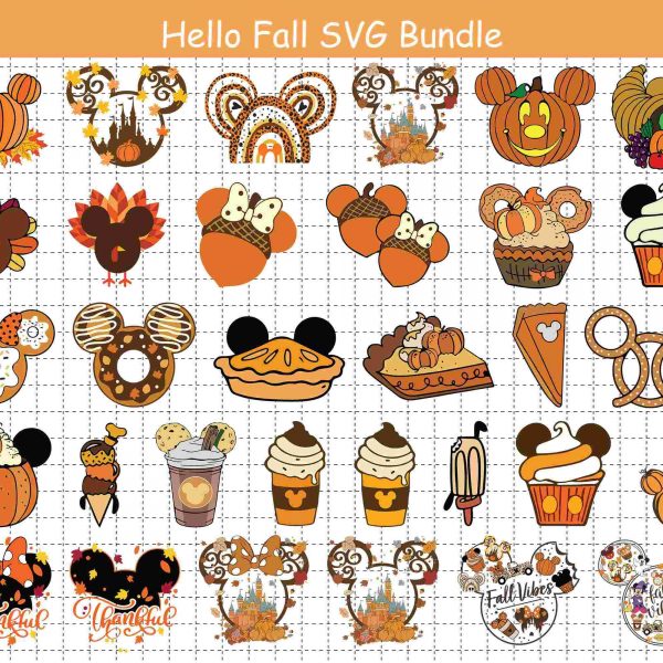 Autumn Vibes Svg Bundle Leaves Pumpkins Snacks Cricut Svg Files